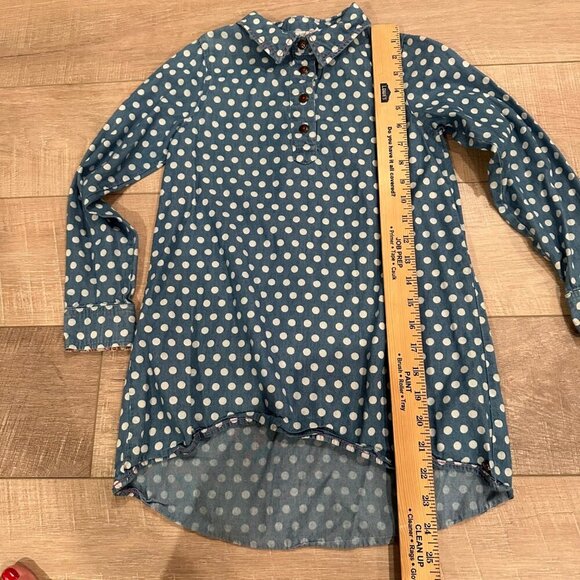 MATILDA JANE 365 BLUE POLKA DOT TUNIC LONG SLEEVE SHIRT - Picture 3 of 6